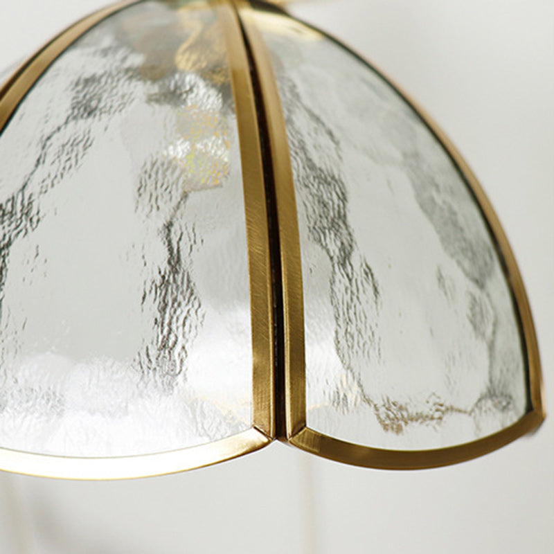 French Brass Flower Glass Shade 1-Light Wall Sconce Lamp