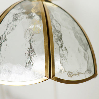 French Brass Flower Glass Shade 1-Light Wall Sconce Lamp