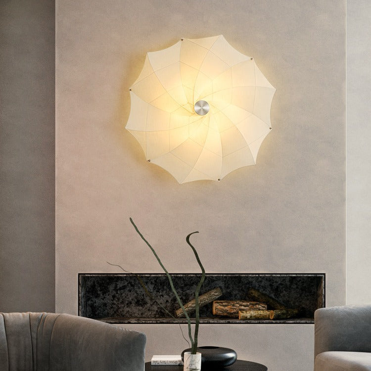 Rotating Fabric Shade Hardware 1-Light Wall Sconce Lamp