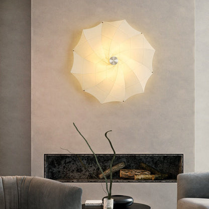 Rotating Fabric Shade Hardware 1-Light Wall Sconce Lamp