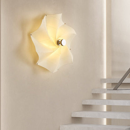 Rotating Fabric Shade Hardware 1-Light Wall Sconce Lamp