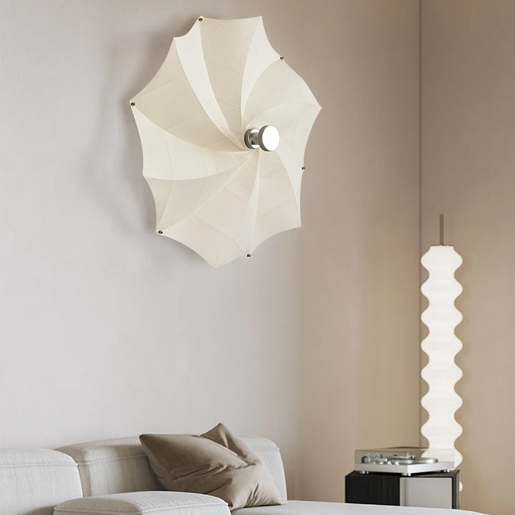 Rotating Fabric Shade Hardware 1-Light Wall Sconce Lamp