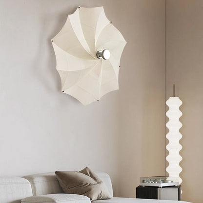 Rotating Fabric Shade Hardware 1-Light Wall Sconce Lamp