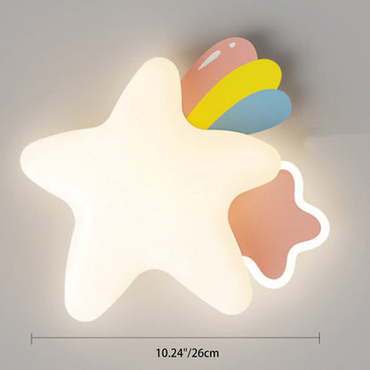 Creative Star Moon PE Shade Iron LED Wall Sconce Lamp