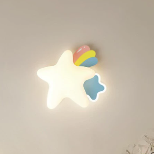 Creative Star Moon PE Shade Iron LED Wall Sconce Lamp
