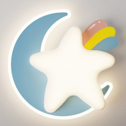 Creative Star Moon PE Shade Iron LED Wall Sconce Lamp