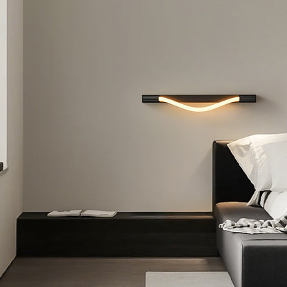 Arc Woven Fiber Strip Stainless Steel LED Wall Sconce Lamp