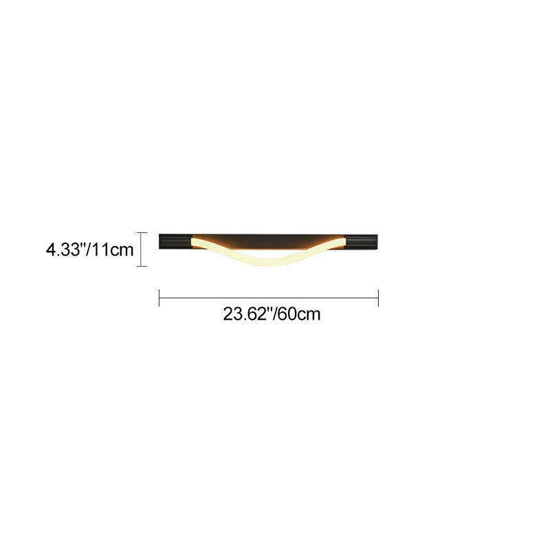 Arc Woven Fiber Strip Stainless Steel LED Wall Sconce Lamp