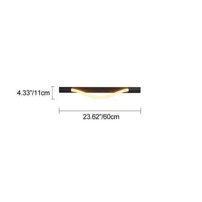 Arc Woven Fiber Strip Stainless Steel LED Wall Sconce Lamp