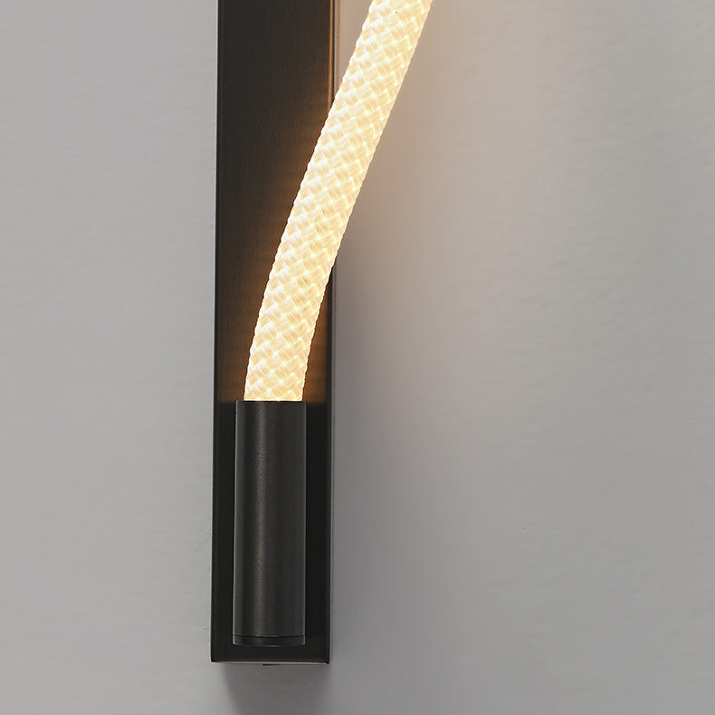 Arc Woven Fiber Strip Stainless Steel LED Wall Sconce Lamp