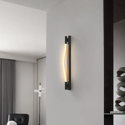 Arc Woven Fiber Strip Stainless Steel LED Wall Sconce Lamp