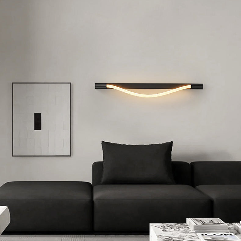 Arc Woven Fiber Strip Stainless Steel LED Wall Sconce Lamp