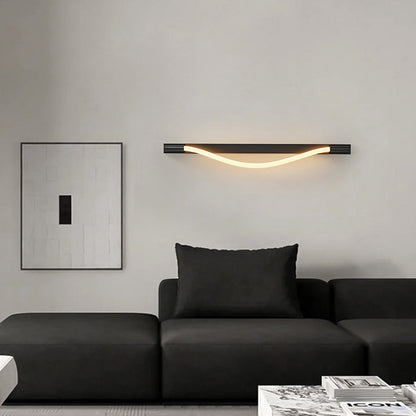 Arc Woven Fiber Strip Stainless Steel LED Wall Sconce Lamp