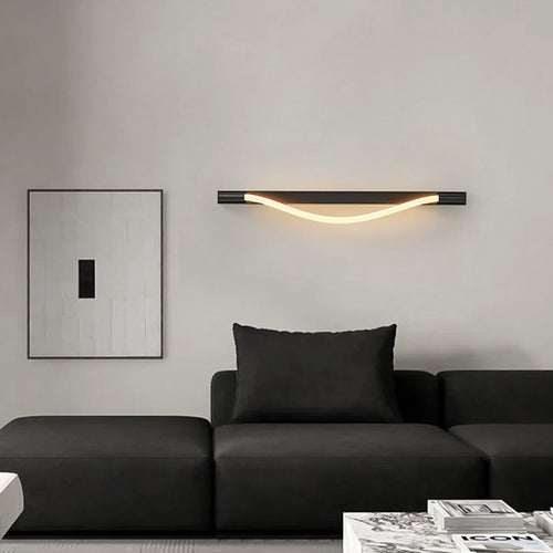 Arc Woven Fiber Strip Stainless Steel LED Wall Sconce Lamp