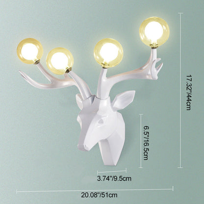 Resin Glass Ball Shade Hardware 4-Light Wall Sconce Lamp