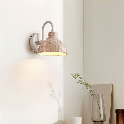 Japanese Semicircle Shade Hardware 1-Light Wall Sconce Lamp