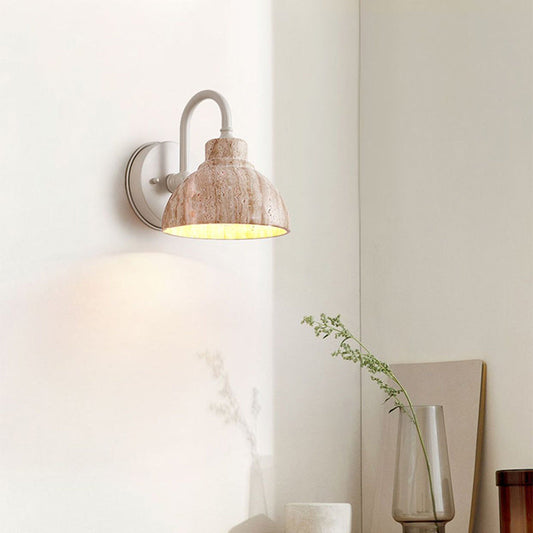 Japanese Semicircle Shade Hardware 1-Light Wall Sconce Lamp