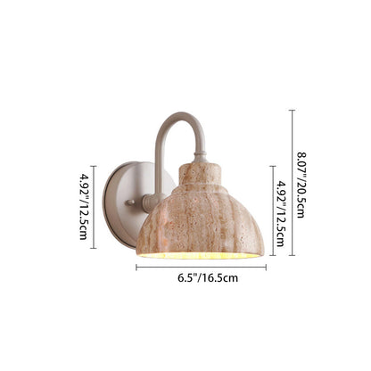 Japanese Semicircle Shade Hardware 1-Light Wall Sconce Lamp