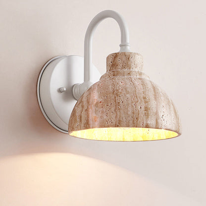 Japanese Semicircle Shade Hardware 1-Light Wall Sconce Lamp