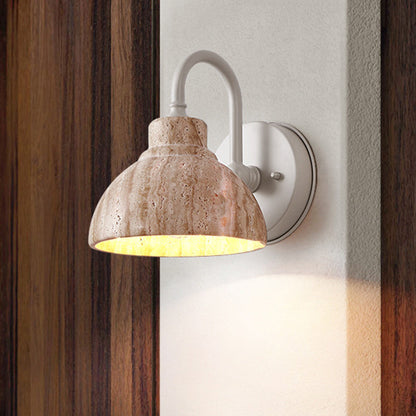 Japanese Semicircle Shade Hardware 1-Light Wall Sconce Lamp