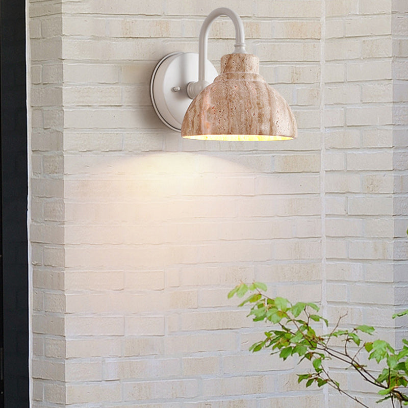 Japanese Semicircle Shade Hardware 1-Light Wall Sconce Lamp