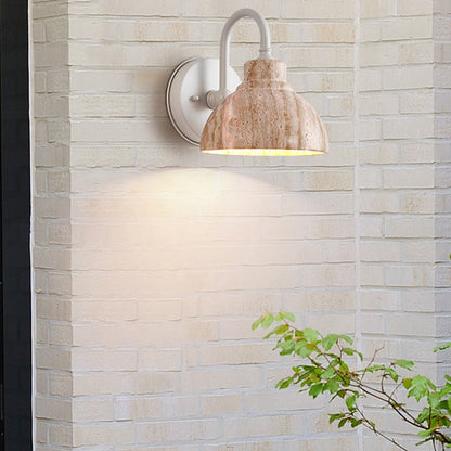 Japanese Semicircle Shade Hardware 1-Light Wall Sconce Lamp