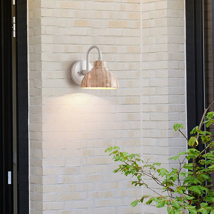 Japanese Semicircle Shade Hardware 1-Light Wall Sconce Lamp