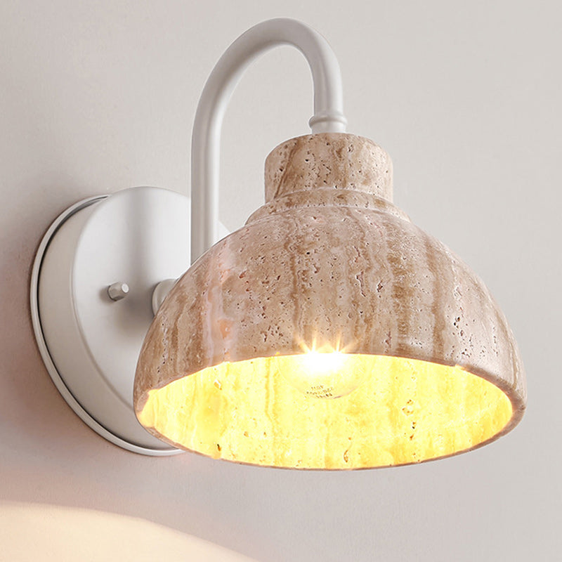 Japanese Semicircle Shade Hardware 1-Light Wall Sconce Lamp