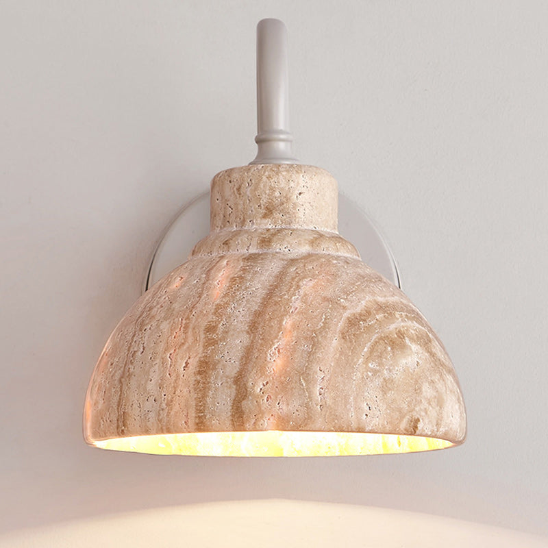 Japanese Semicircle Shade Hardware 1-Light Wall Sconce Lamp