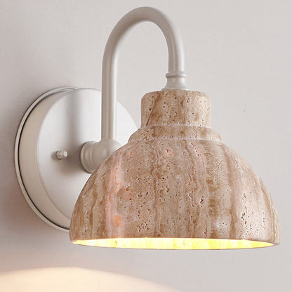 Japanese Semicircle Shade Hardware 1-Light Wall Sconce Lamp