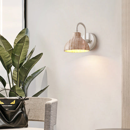 Japanese Semicircle Shade Hardware 1-Light Wall Sconce Lamp