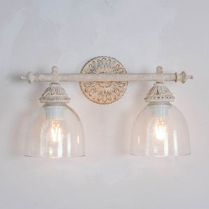 Distressed Cup Shade 2-Light Mirror Front Wall Sconce Lamp