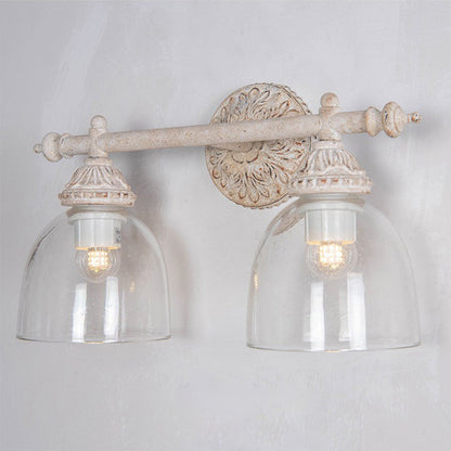 Distressed Cup Shade 2-Light Mirror Front Wall Sconce Lamp