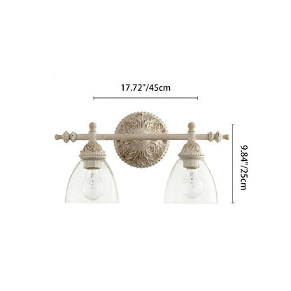 Distressed Cup Shade 2-Light Mirror Front Wall Sconce Lamp
