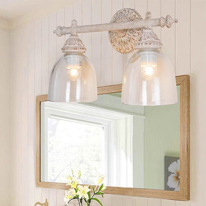 Distressed Cup Shade 2-Light Mirror Front Wall Sconce Lamp