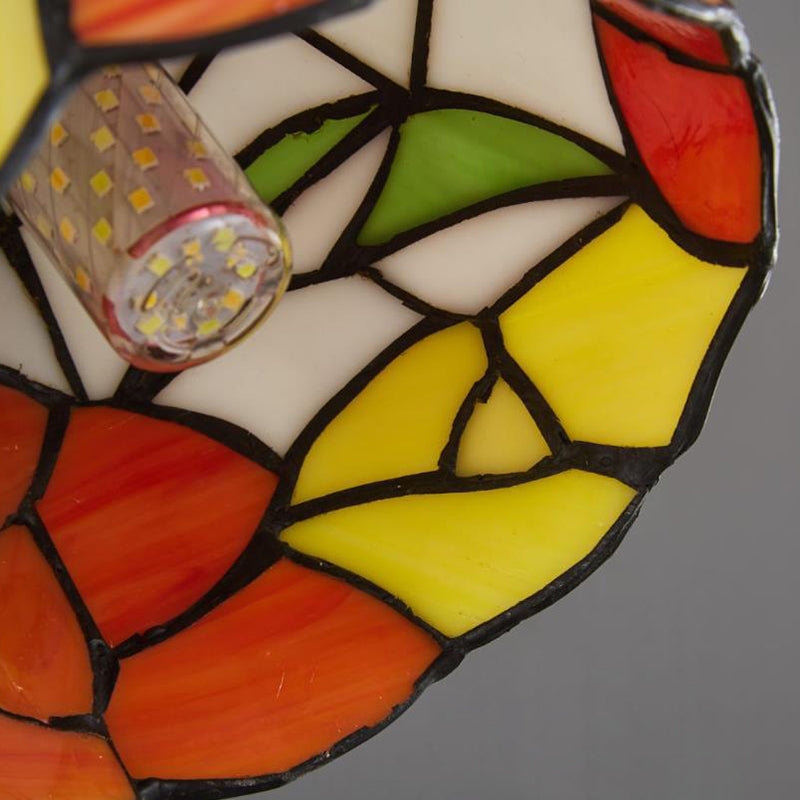 Tiffany Stained Glass Round Shade 1-Light Wall Sconce Lamp