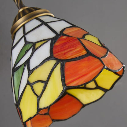 Tiffany Stained Glass Round Shade 1-Light Wall Sconce Lamp