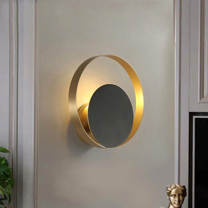 Mid-Century Geometric Circle Ring 1-Light Wall Sconce Lamp