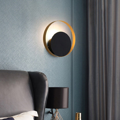 Mid-Century Geometric Circle Ring 1-Light Wall Sconce Lamp