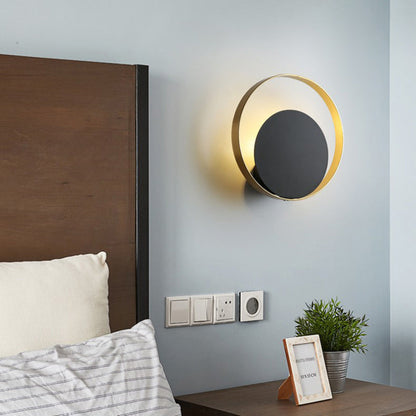 Mid-Century Geometric Circle Ring 1-Light Wall Sconce Lamp