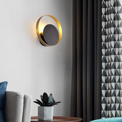 Mid-Century Geometric Circle Ring 1-Light Wall Sconce Lamp