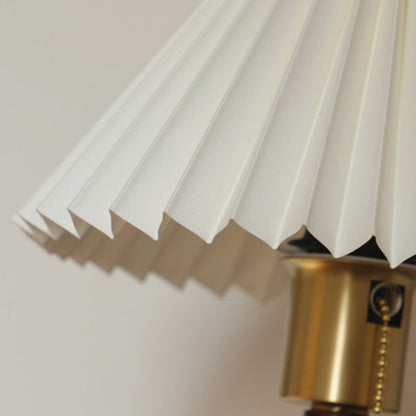 French Shade Solid Wood Brass 1-Light Wall Sconce Lamp