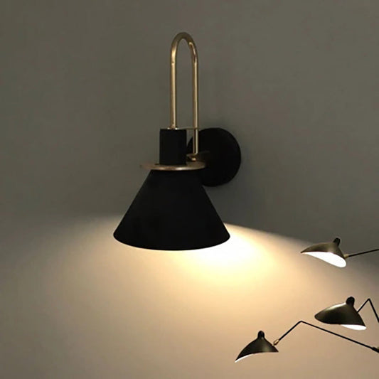 Scandinavian Conical Iron Shade 1-Light Wall Sconce Lamp