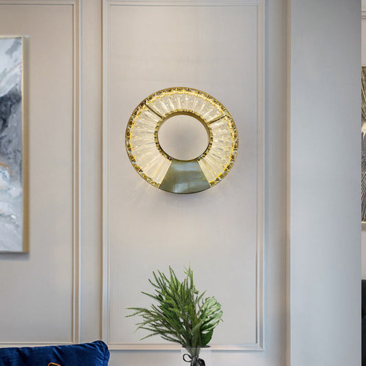 Eclectic Circle Ring Dazzling Crystal LED Wall Sconce Lamp