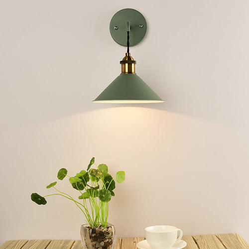 Scandinavian Macaron Iron Conical 1-Light Wall Sconce Lamp