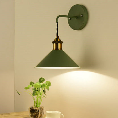 Scandinavian Macaron Iron Conical 1-Light Wall Sconce Lamp