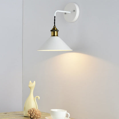Scandinavian Macaron Iron Conical 1-Light Wall Sconce Lamp