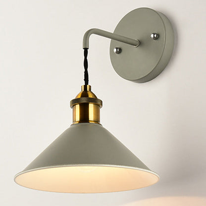 Scandinavian Macaron Iron Conical 1-Light Wall Sconce Lamp