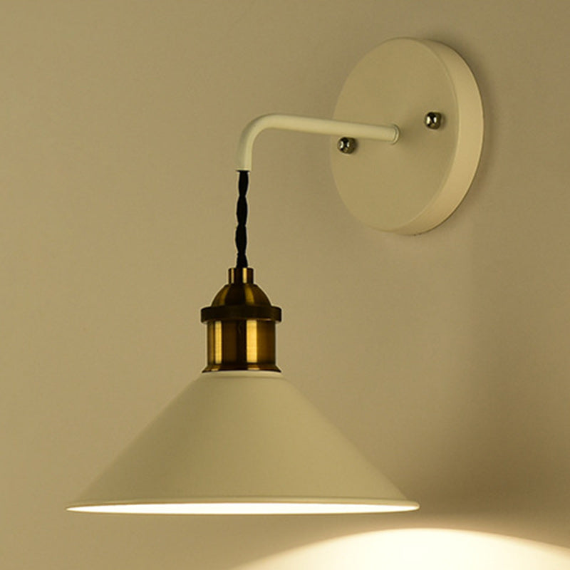 Scandinavian Macaron Iron Conical 1-Light Wall Sconce Lamp