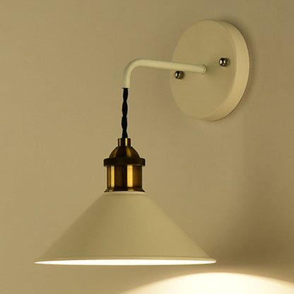 Scandinavian Macaron Iron Conical 1-Light Wall Sconce Lamp
